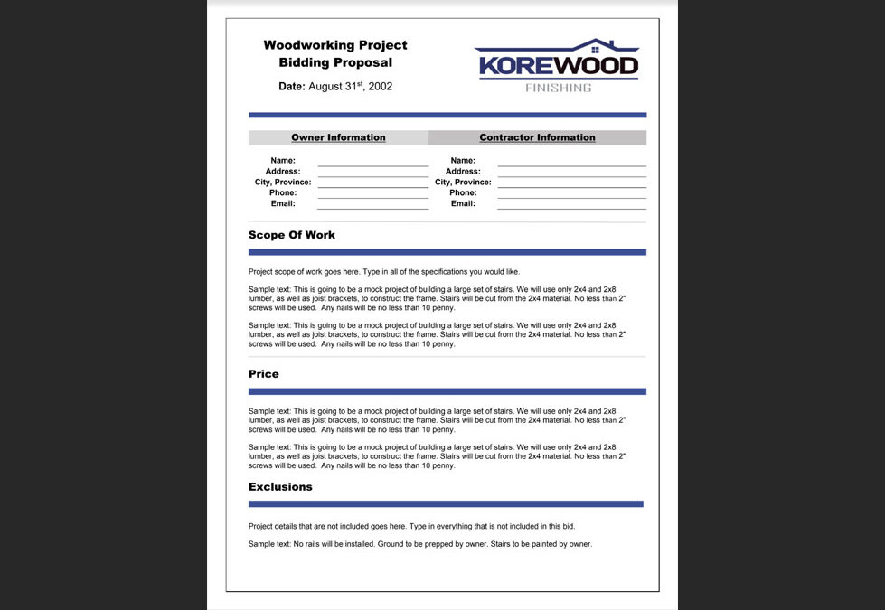 Korewood Finishing